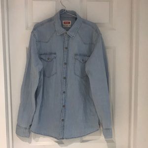 Wrangler long sleeve denim  Men size M